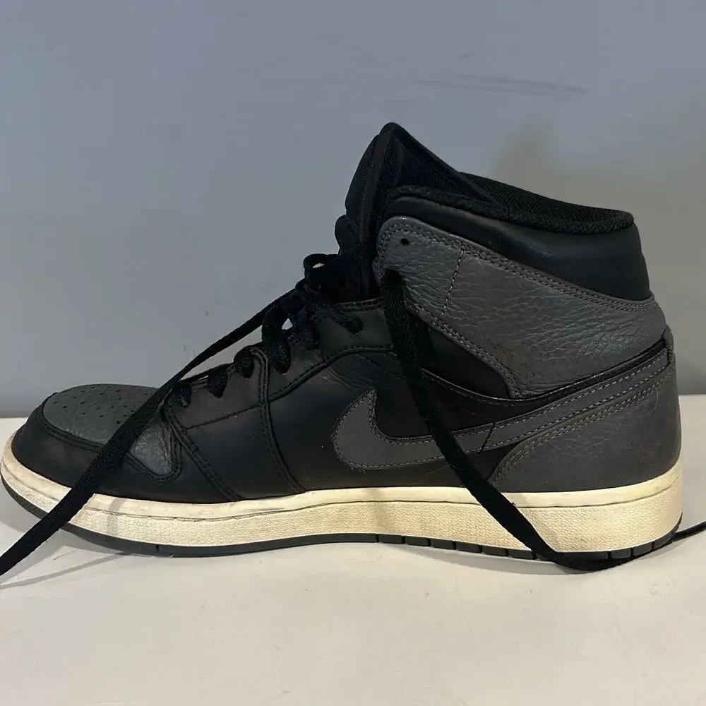 Nike Air Jordan 1 Mid Black Dark Grey‎ White Shadow Shoes 554724-041 Men Size 9